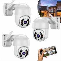 Kit 3 Câmera Segurança wifi ip Prova Dágua Infravermelho Externa 360 Wifi a8