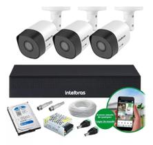 Kit 3 Cameras 1120 Dvr Mhdx 1004-c Completo Com Hd 500gb