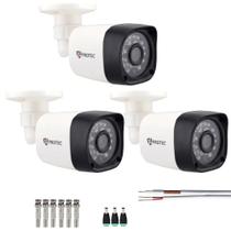 Kit 3 Câmeras Bullet Full Hd 1080p 2Mp Com Cabo e Conectores