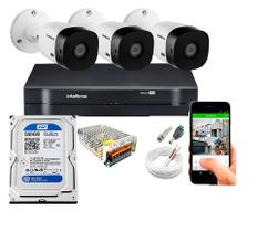Kit 3 Cameras Bullet VHC 1120b Hd 720p 1mp Dvr Intelbras C/HD Kit 3 Cameras Bullet VHC 1120b Hd 720p 1mp Dvr Intelbras C/HD