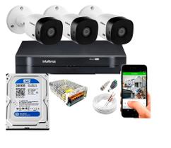 Kit 3 Cameras Bullet VHC 1120b Hd 720p 1mp Dvr Intelbras C/HD