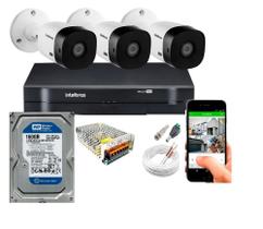Kit 3 Cameras Bullet VHC 1220b Hd 720p 1mp Dvr Intelbras C/HD Kit 3 Cameras Bullet VHC 1220b Hd 720p 1mp Dvr Intelbras C/HD