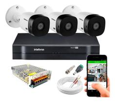 Kit 3 Cameras Bullet VHC 1220b Hd 720p 1mp Dvr Intelbras Kit 3 Cameras Bullet VHC 1220b Hd 720p 1mp Dvr Intelbras