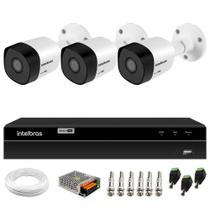 Kit 3 Câmeras de Segurança 20m Infravermelho HD 720p VHD 3120B G4 + DVR Intelbras Multi HD