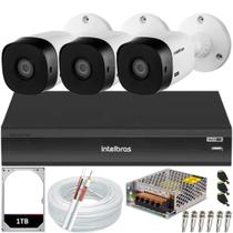 Kit 3 Câmeras de Segurança Full Hd 1080p 1220b Intelbras Dvr Inteligente Imhdx 3108 Hd 1TB