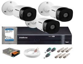 Kit 3 Câmeras de Segurança FULL HD 1080P Intelbras VHL 1220 + DVR Intelbras Multi HD + HD 1tb
