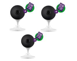 Kit 3 Câmeras de Segurança iMX branca Wi-fi Full hd Intelbras com Cartão 32gb Purple Intelbras
