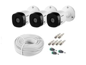 Kit 3 Câmeras De Segurança Intelbras Residencial e comercial hd + cabo + conectores