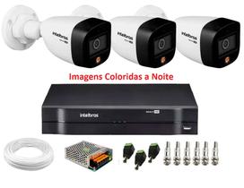 Kit 3 Câmeras de Segurança Intelbras vhd 1220 B Color Full HD 1080p 20m Infra dvr mhdx 4ch