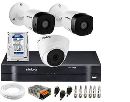Kit 3 Câmeras de Segurança VHC 1120 HD 720p DVR MHDX 4 Canais Intelbras C/Hd 160gb