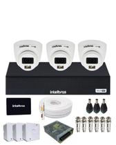 Kit 3 Câmeras Full Color Com Áudio Intelbras 3220D DVR Mhdx 1104-c Com SSD 512gb