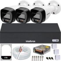 Kit 3 Câmeras Full Color Intelbras Dvr Mhdx 1104c Hd 1TB colorido 24hrs