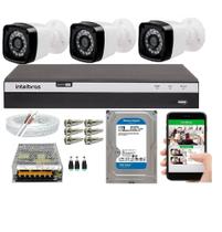 Kit 3 Câmeras HD 720p + DVR Intelbras MHDX 3104 C/HD 1 TB