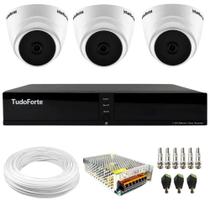 Kit 3 Câmeras Intelbras VHD 1220 D G7 Dome Full HD 1080p Lente 2.8mm Visão Noturna 20m + Dvr Tudo Forte TFHDX 3304 4 Canais Com App Xmeye