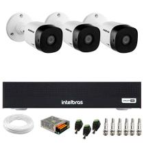 Kit 3 Câmeras Intelbras VHD 1230 B Full HD 1080p Bullet Visão Noturna de 30 metros IP67 + Dvr Intelbras MHDX 1104-C 4 Canais