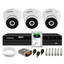 Kit 3 Câmeras Intelbras VHD 3230 D G7 Dome Full HD 1080p Visão Noturna de 30m IP67 + Dvr Intelbras MHDX 1204 4 Canais + HD 2TB