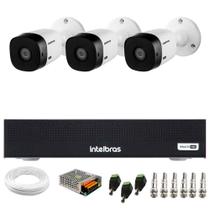 Kit 3 Câmeras Intelbras VHL 1220 B G2 HDCVI LITE Bullet Full HD 1080p Visão Noturna 20m IP66 + Dvr Intelbras MHDX 1004-C 4 Canais