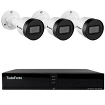 Kit 3 Câmeras Intelbras VIP-C 1230 B IP Bullet Full HD 1080p IP67 Visão Noturna 30m + DVR Tudo Forte TFHDX 3304 4 Canais