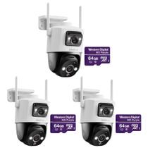 Kit 3 Câmeras Inteligente Wi-Fi 3 Megapixels 360º c/ Cartão 64GB iM9+ Full Color Intelbras Kit 3 Câmeras Inteligente Wi-Fi 3 Megapixels 360º c/ Cartão 64GB iM9+ Full Color Intelbras