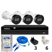 Kit 3 cameras ip vipc 1230b Intelbras Nvd 1404 HD 500gb