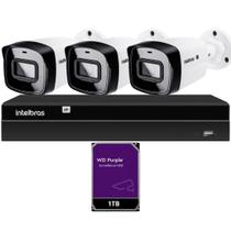 Kit 3 Câmeras IP Vipc 1230B Intelbras NVD 1404P HD 1TB Purple