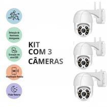 Kit 3 Câmeras Monitoramento Externo 360 Full HD IP66 Kit 3 Câmeras Monitoramento Externo 360 Full HD IP66
