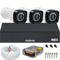 Kit 3 Câmeras Segurança 1080p Full Hd Dvr Intelbras 4 canais Kit 3 Câmeras Segurança 1080p Full Hd Dvr Intelbras 4 canais