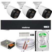 Kit 3 Câmeras Segurança Imagem Colorida a Noite 1080p Full Hd Dvr Intelbras 1004c Hd 500gb Kit 3 Câmeras Segurança Imagem Colorida a Noite 1080p Full Hd Dvr Intelbras 1004c Hd 500gb