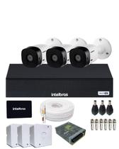 Kit 3 Câmeras Segurança Intelbras Residencial 1120b Dvr Mhdx 4 Canais Intelbars Com Ssd 512gb