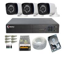 Kit 3 Câmeras Segurança Monitore Sua Casa Celular 24 Horas - Protec