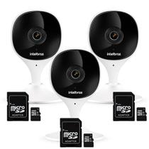Kit 3 Câmeras Wi-Fi com Aúdio e Inteligência Artificial iMX C Intelbras Visão Superwide + 03 Cartão De Memória 32gb