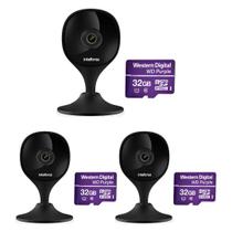 Kit 3 Câmeras Wi-Fi Inteligente Com Alarme e Armazenamento em Nuvem + Cartão de Memória 32 GB iMX C Black Intelbras Kit 3 Câmeras Wi-Fi Inteligente Com Alarme e Armazenamento em Nuvem + Cartão de Memória 32 GB iMX C Black Intelbras