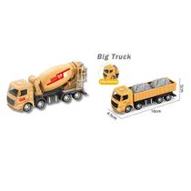 Kit 3 Caminhões de Construção Miniatura 1:50 (16cm) Realistas: Betoneira, Caçamba e Tanque -