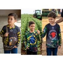 Kit 3 Camisa Agro Infantil Proteçao Solar UV+50 Kit 3 Camisa Agro Infantil Proteçao Solar UV+50