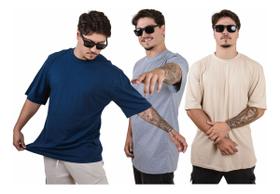 Kit 3 Camisa Camiseta Lisa 30.1 Oversize Streetwear Rap Trap