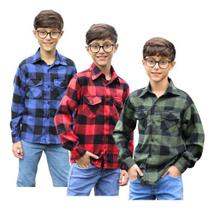 Kit 3 Camisa Flanela Infantil Cowboy Xadrez- 1 Ao 16. Kit 3 Camisa Flanela Infantil Cowboy Xadrez- 1 Ao 16.