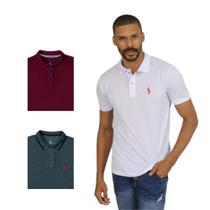 Kit 3 Camisa Gola Polo Masculina Casual Moderna Reta Estilo