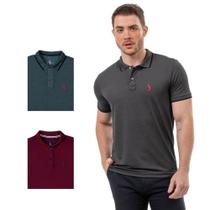 Kit 3 Camisa Gola Polo Masculina Casual Reta Estilo Moderna