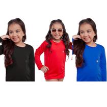 Kit 3 Camisa Infantil Térmica Uv50+ Proteção Solar Menina