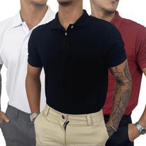 Kit 3 Camisa Polo Masculina Piquet Elegante Casual Trabalho Básica Clássica Pronta Entrega