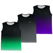 Kit 3 Camisa Regata Dry Masculina Academia Camiseta Fitness Musculação Treino Proteção UV Corrida