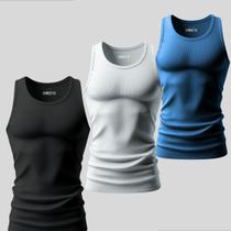 Kit 3 Camisa Regata Masculina Dry Academia Treino Térmica Uv