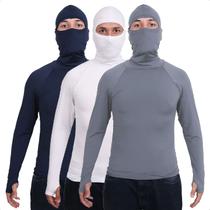 Kit 3 Camisa Segunda Pele Proteção Uv Térmica Touca Ninja