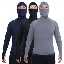 Kit 3 Camisa Segunda Pele Proteção Uv Térmica Touca Ninja - USUP