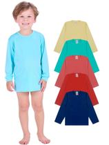 Kit 3 Camisa Térmica Infantil Menino Proteção Solar Moda Praia Masculino menino verão