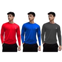 Kit 3 Camisa Térmica Masculina Proteção Solar Uv 50+ Manga Longa