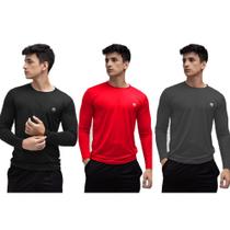 Kit 3 Camisa Térmica Masculina Uv Manga Longa Pronta Entrega