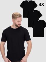 Kit 3 Camisas Básicas Adulto Preto