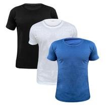 Kit 3 Camisas Básicas Masculina Slim Gola Redonda ALgodão