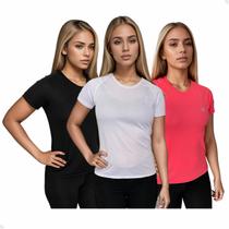 Kit 3 Camisas Feminina Academia Dry Fit Blusa Esportiva Fit